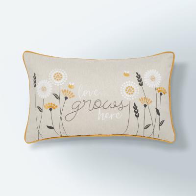 Dunelm Scandi Love Grows Cushion Ochre
