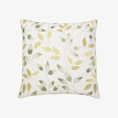 Dunelm Shadow Leaves Cushion Green