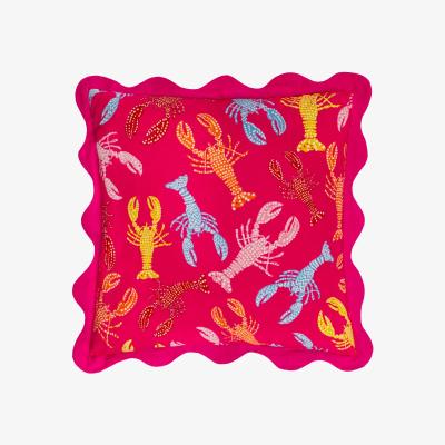 Dunelm Furn. Crustaceans Cotton Square Cushion Pink