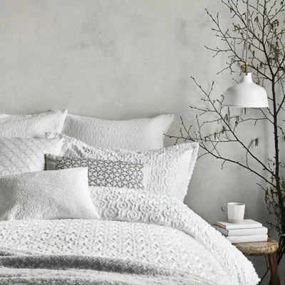 Dunelm Murmur Ebba White Rectangle Cushion White