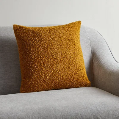 Dunelm Boucle Cushion Mustard (Yellow)