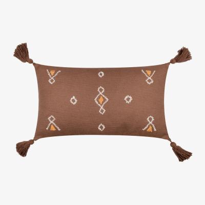 Dunelm Meare Woven Cotton Rectangular Cushion Cocoa
