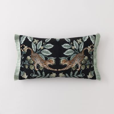 Dunelm Paradise Cheetah Cushion Green
