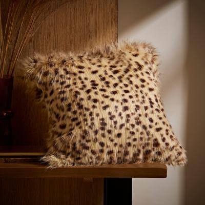 Dunelm Cheetah Faux Fur Cushion MultiColoured