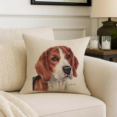 Dunelm Christine Varley Beagle Square Cushion