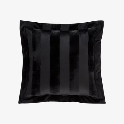 Dunelm Style Sisters Velvet Stripe Cushion Black