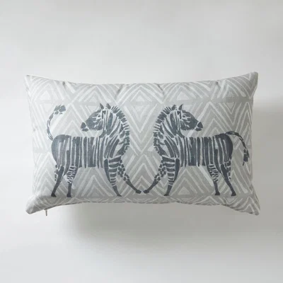 Dunelm Dancing Zebra Cushion Grey