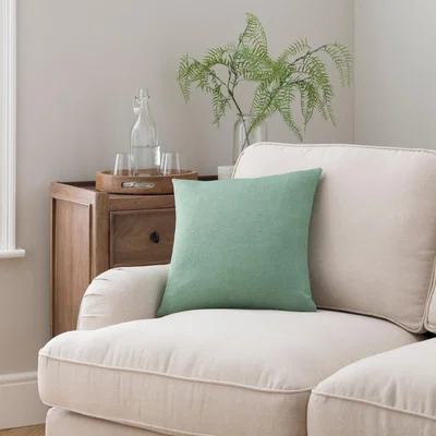 Dunelm Barkweave Square Cushion Yew