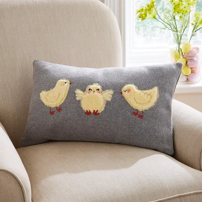 Dunelm Easter Chick Cushion 30x50 Grey
