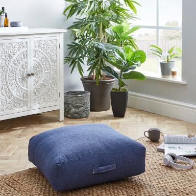 Dunelm Slub Indigo Floor Cushion Blue