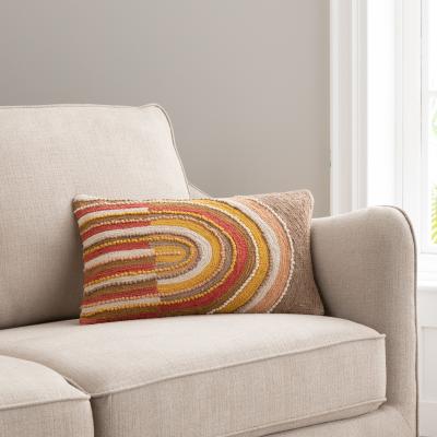 Dunelm Artisan Rainbow Cushion Yellow/Red/White