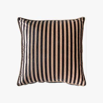Dunelm Velvet Striped Cushion Gold