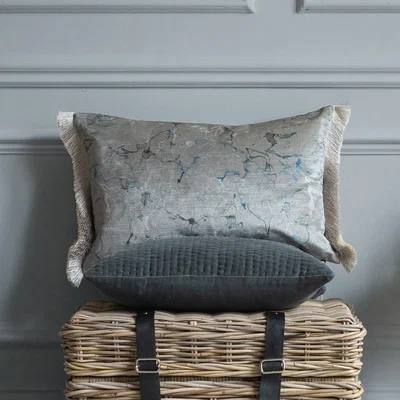 Dunelm Carrara Cotton Square Cushion Carrara Frost Grey