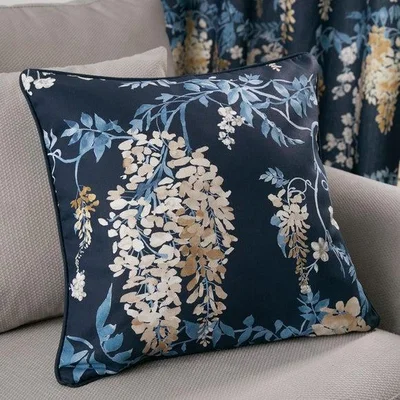 Dunelm Wisteria Floral Cotton Square Filled Cushion