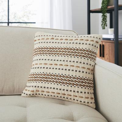Dunelm Jute Stripe Cushion 43x43cm Black