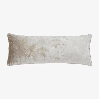 Dunelm Crushed Velour Rectangular Cushion Beige and Grey