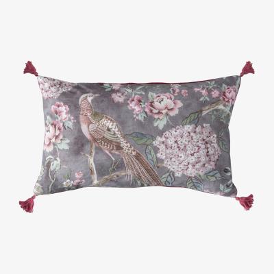 Dunelm Blossomed Partridge Tassel Cotton Cushion Blush