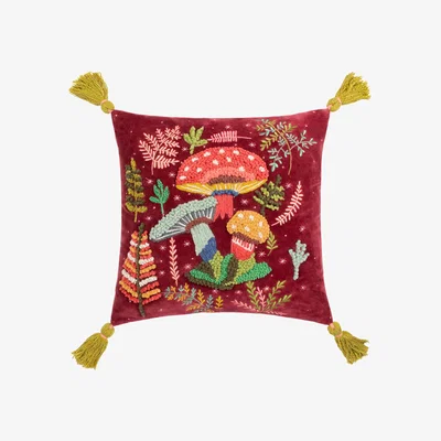 Dunelm Wylder Magic Mushrooms Square Cotton Cushion