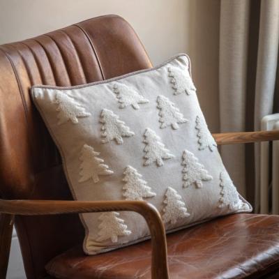 Dunelm Christmas Tree Stitched Pattern Square Cushion