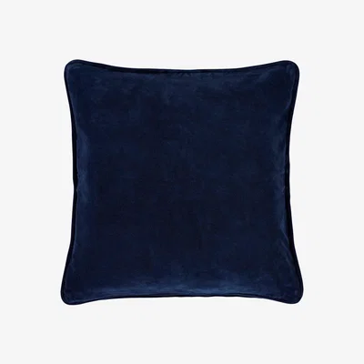 Dunelm Clara Cotton Velvet Square Cushion Ink (Blue)