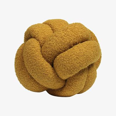 Dunelm Furn. Boucle Knot Round Cushion Yellow