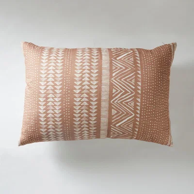Dunelm Global Pattern Cushion Brown and White