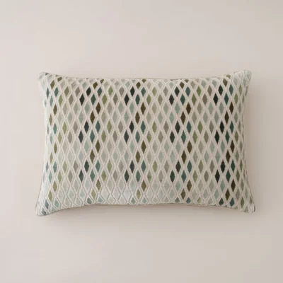 Dunelm Diamond Cut Velvet Rectangle Cushion