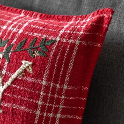 Dunelm Jolly Joy To The World Embeliished Tartan Square Cushion