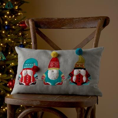 Dunelm Gnome Alpine Cushion MultiColoured