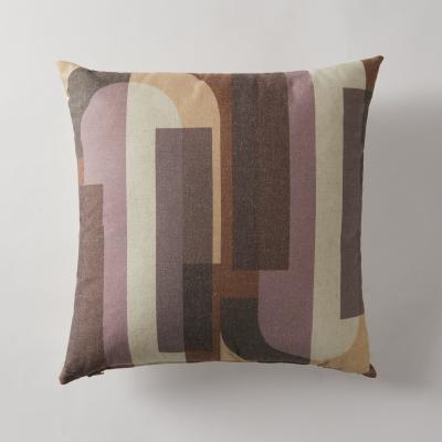 Dunelm Bauhaus Style Abstract 5 Cushion Brown, Pink and White