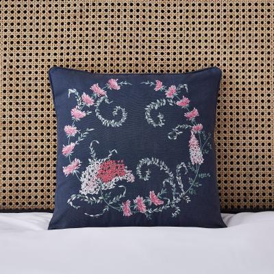 Dunelm Dorma Winter Garden Navy Square Cushion Navy (Blue)