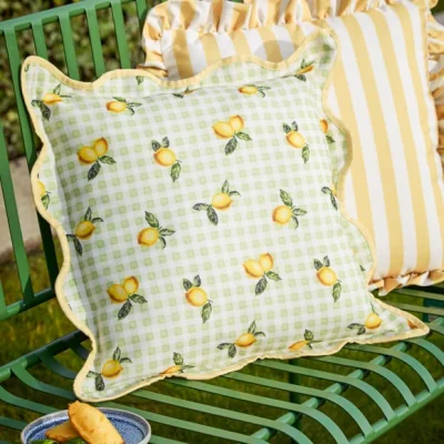 Dunelm Fruits Lemons Outdoor Square Cushion