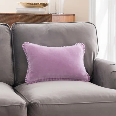 Dunelm Clara Pleated Cotton Rectangle Cushion