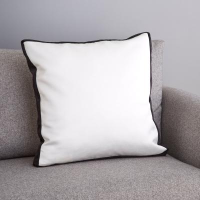 Dunelm Satin Box Edge Cushion Black and white