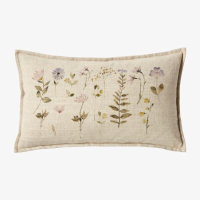 Dunelm Pressed Floral Cushion Natural