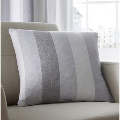 Dunelm Wide Stripe Cushion Grey