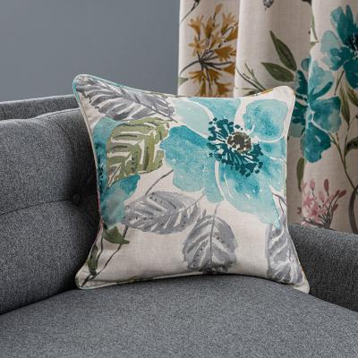 Dunelm Tulsi Floral Cushion Teal (Blue)