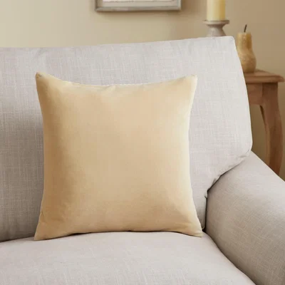 Dunelm Cotton Velvet Cushion Mushroom