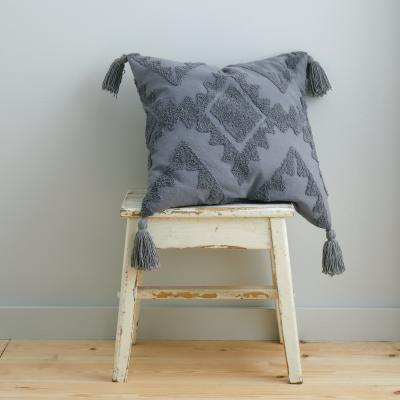 Dunelm Pineapple Elephant Imani Tufted Cotton Cushion Charcoal