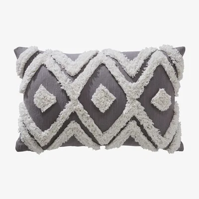 Dunelm Oslo Tufted Grey Cushion Grey