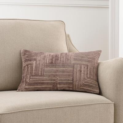 Dunelm Geometric Lines Cushion Brown