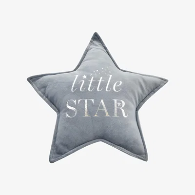 Dunelm Bambino Little Star Velvet Cushion Blue