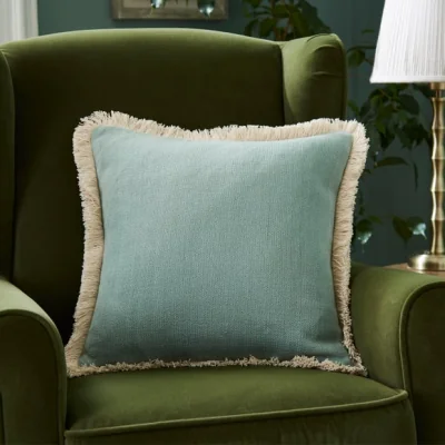 Dunelm Canvas Fringed Cotton Square Cushion