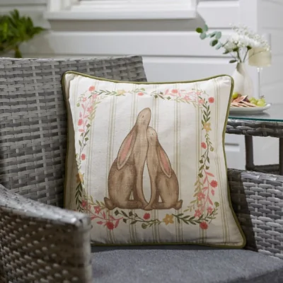 Dunelm Hare Border Piped Outdoor Cushion