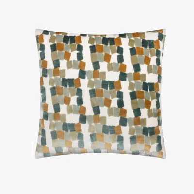 Dunelm furn. Metro Blocks Velvet Square Cushion