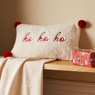 Dunelm Nordic Nomad HoHoHo Cushion White