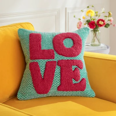 Dunelm Love Tufted Square Cushion