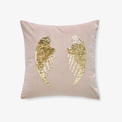 Dunelm Catherine Lansfield Blush Angel Sequin Wings Cushion Blush (Pink)