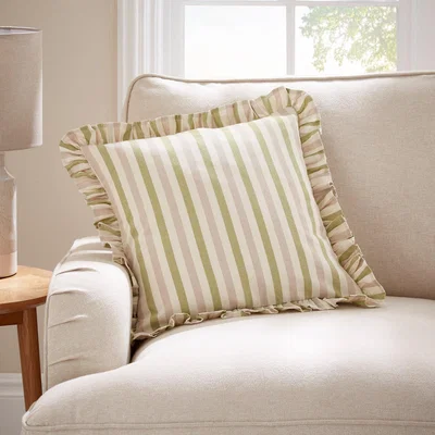 Dunelm Linford Thin Stripe Square Cushion Green