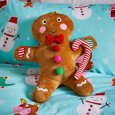 Dunelm Gingerbread Plush Cushion Brown
